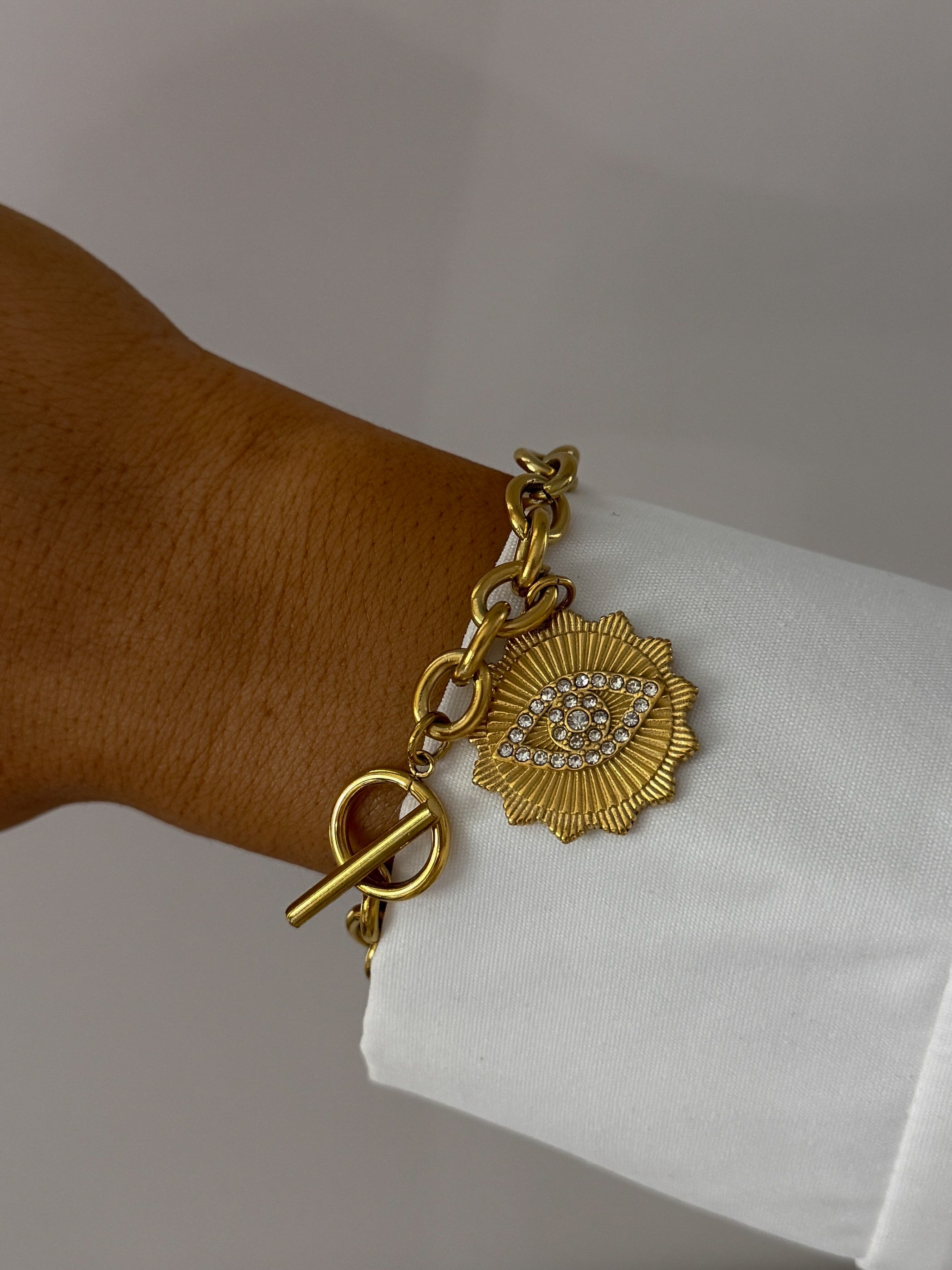 EVIL EYE PENDANT CHAIN BRACELET
