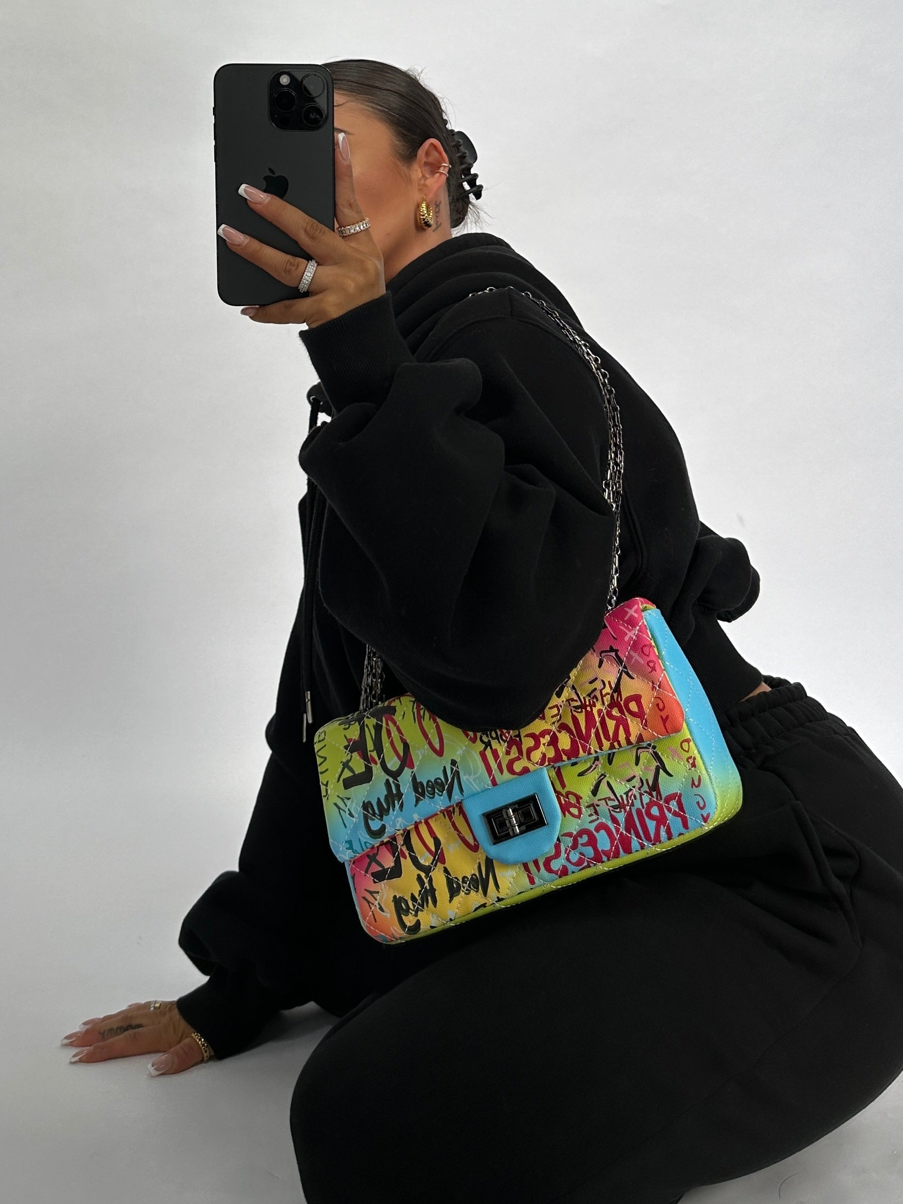 GRAFFITI SHOULDER BAG - MULTI COLOUR