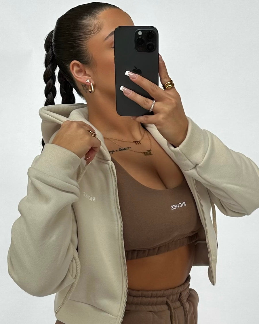 BONE CROP ZIP HOODIE