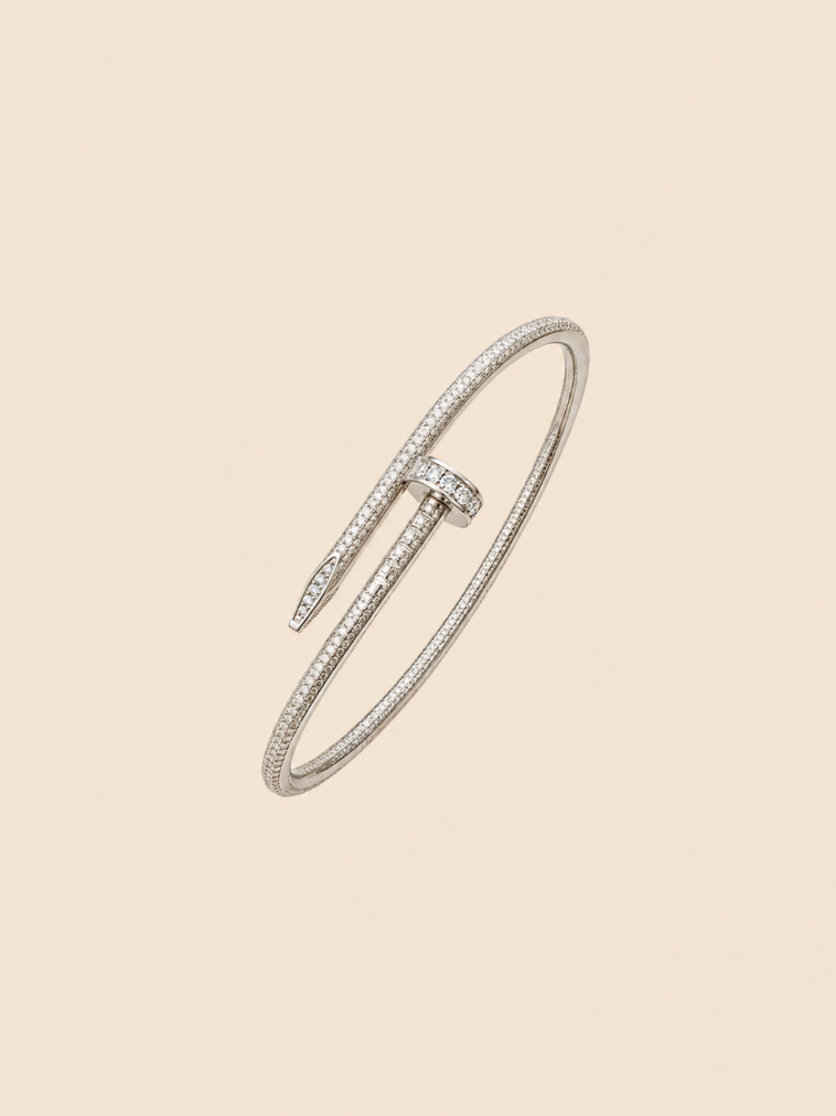 WHITE GOLD DIAMOND NAIL BRACELET